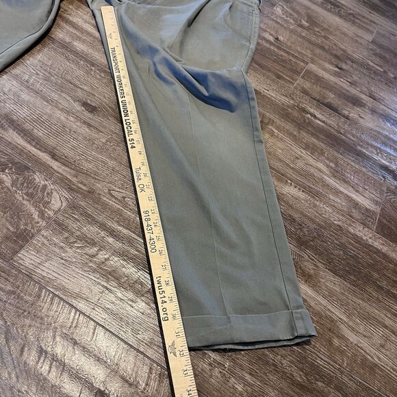 VTG Polo Ralph Lauren Pants Mens 42x32 Green Pant Pleated Cuffed Classic 90s - Picture 9 of 12